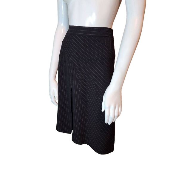 Adrienne Vittadini Black Striped Skirt (12) - Picture 2 of 7
